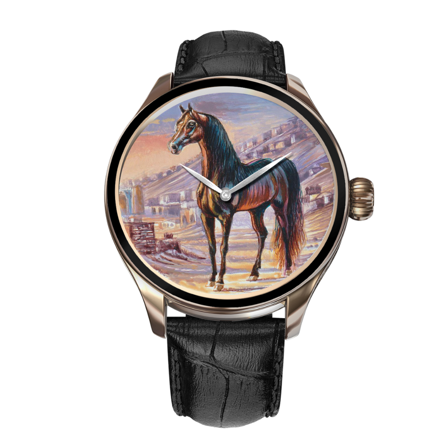 In our exclusive collection lies a masterpiece, the Bal’aa Watch, painted with the saga of a mare that signifies more than valor - it embodies the essence of Arabian heritage.
