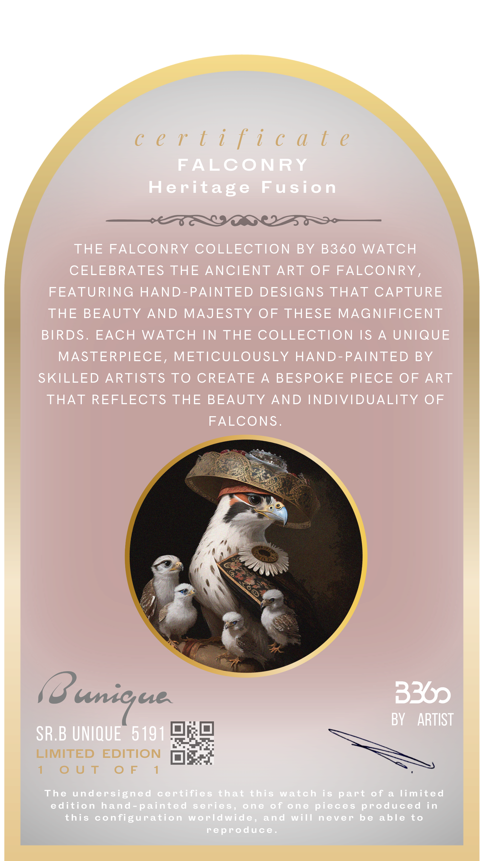 B360 art watches for men - Art print Falconry