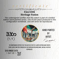 B360 Hand-Painted UAE heritage falcon timepiece Certificate