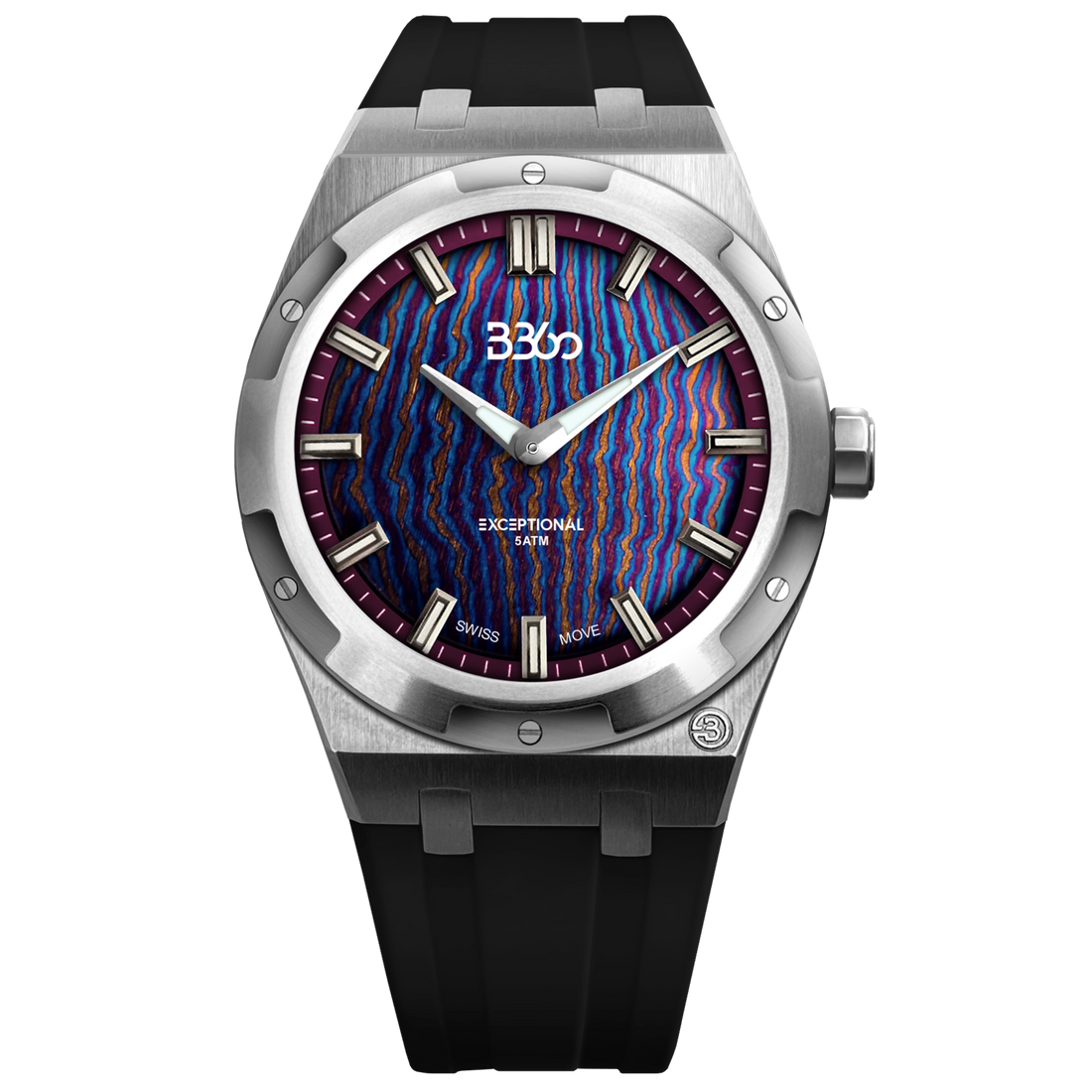 b360 Swiss luxury watch with a unique Timascus dial