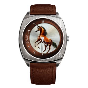  B360 Hand-Painted Fa Elraheem – The Only One, BG 2033 – A Unique Timepiece Showcasing Exquisite Handcrafted Artistry, Celebrating the Elegance, Strength, and Heritage of the Arabian Horse in a Timeless Design.