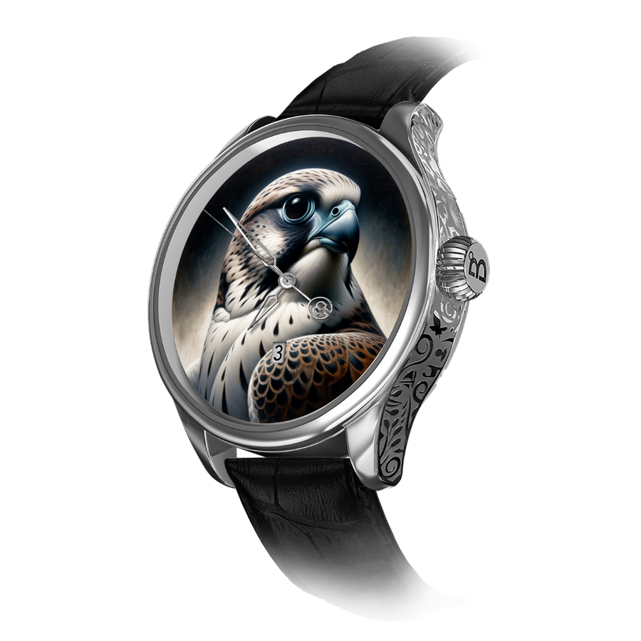 Discover Elegance ✨ We are delighted to present our exclusive collection of luxury watches featuring the majestic falcon "Sarem." Inspired by the heroic and courageous symbols celebrated by the poet Al-Buhturi, each watch in this collection reflects the beauty and strength of this magnificent bird. 🦅 Elevate your style with the "Sarem" collection and become a symbol of pride and dignity.