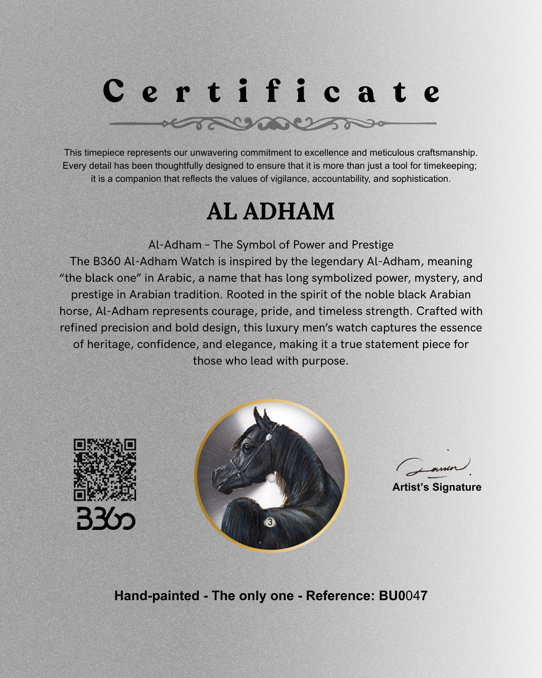 B360 - Hand Painted Al Adham - The Only One - REF. BU0904