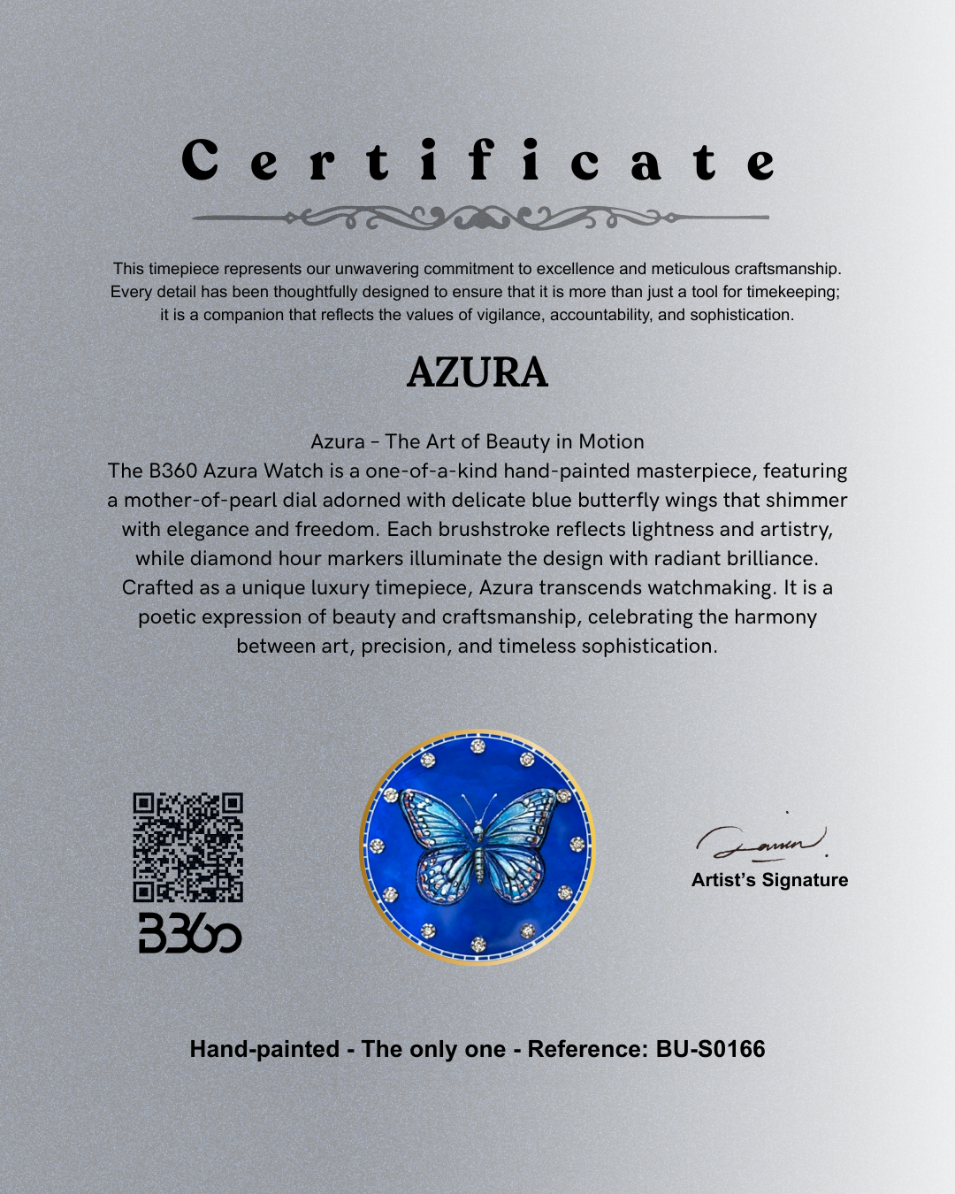 Hand painted - Azura - The Only One - REF. BU-S0166