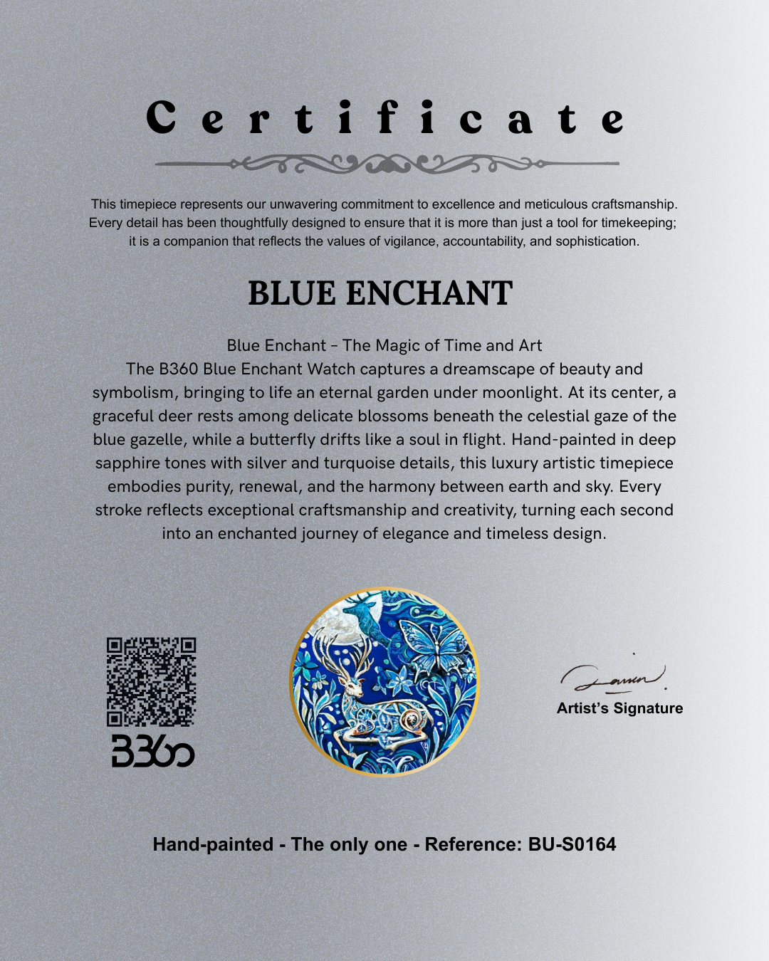 B360-Hand-Painted - Blue Enchant - The Only One - REF. BU-S0164