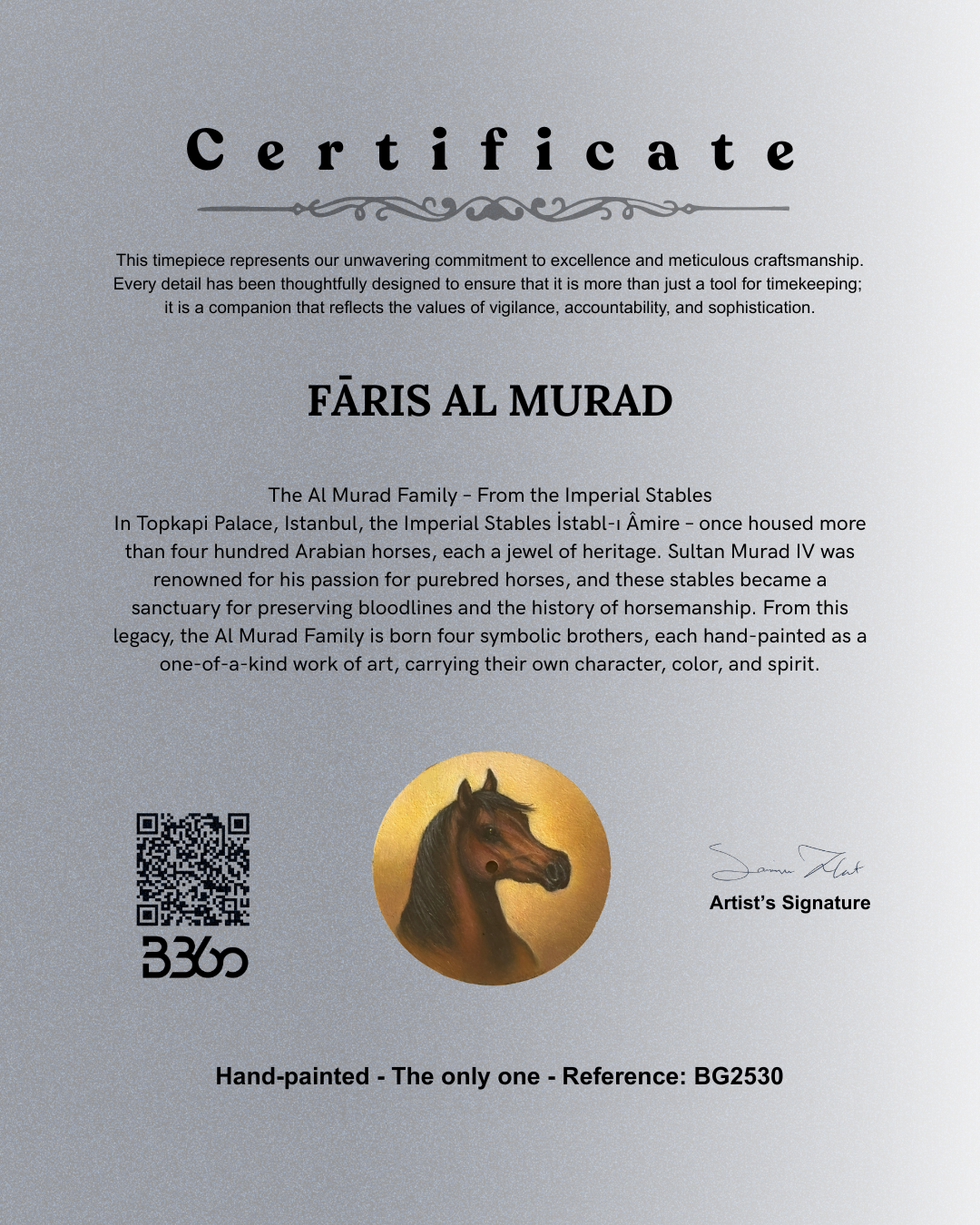 Hand Painted Horse - Fāris Al Murad - The Only One - Ref. BG2530