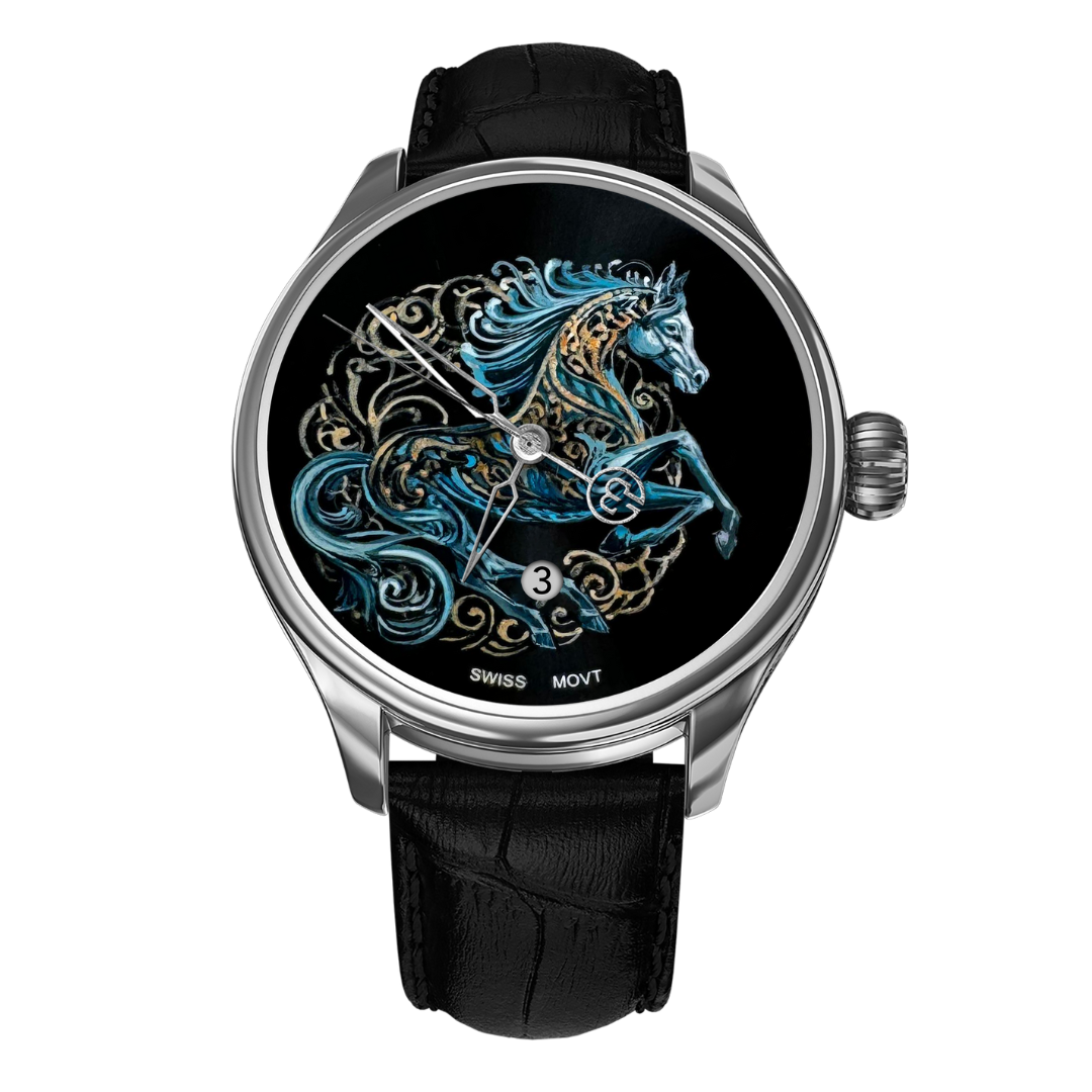 B360 Royal Flying Horse Hand-painted The Only One, Swiss luxury watch limited of 1/1, Housed in a 316l stainless steel case with SW200-1 swiss automatic movement.