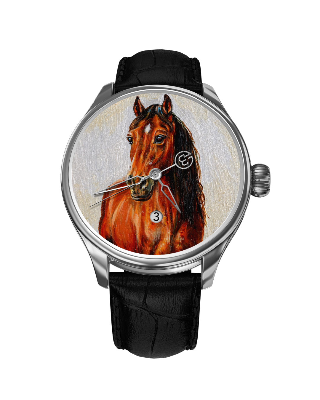 Hand-painted B360 Mansour watch with custom artistic dial.