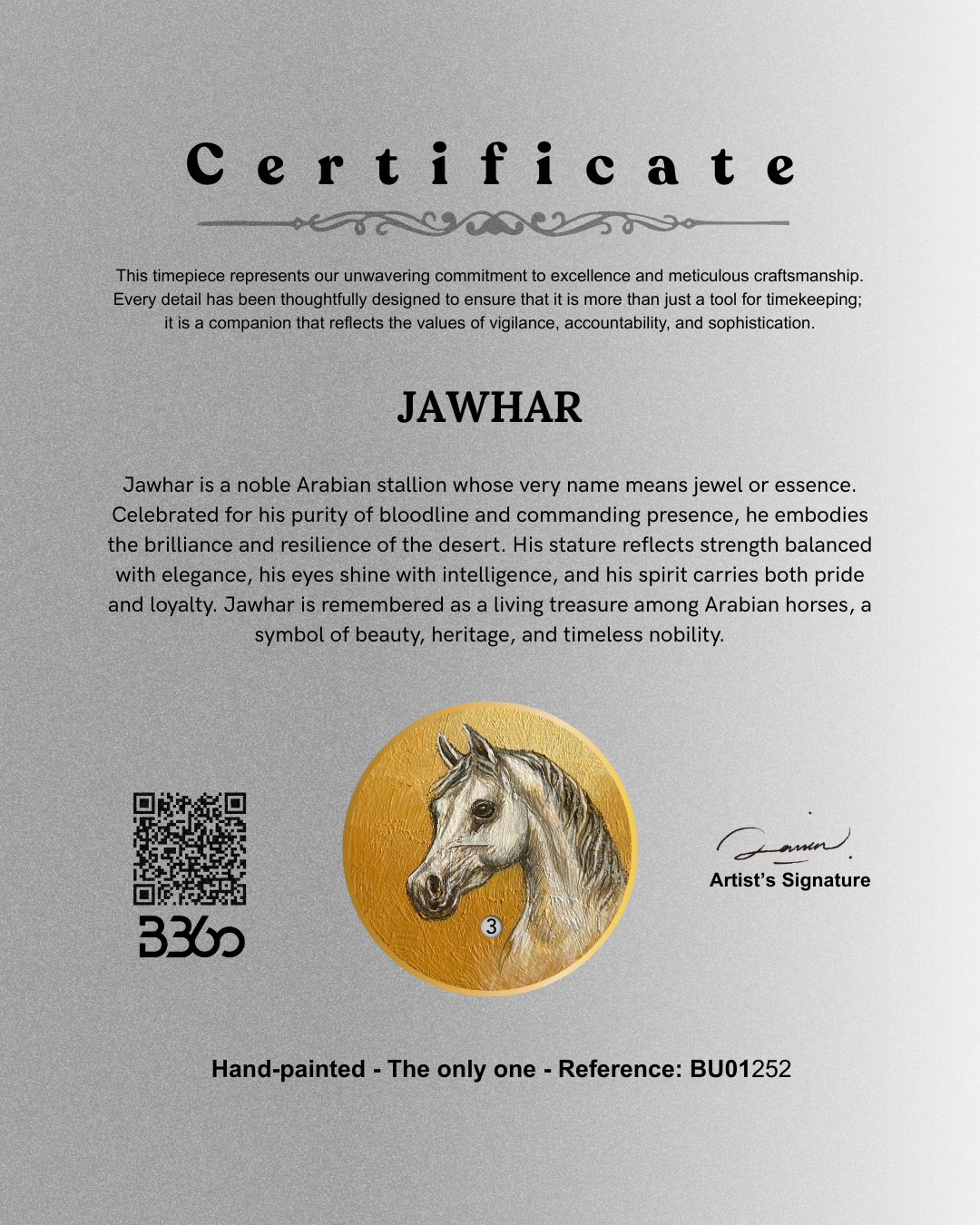 B360 - Hand Painted Jawhar - The Only One - REF. BU01252