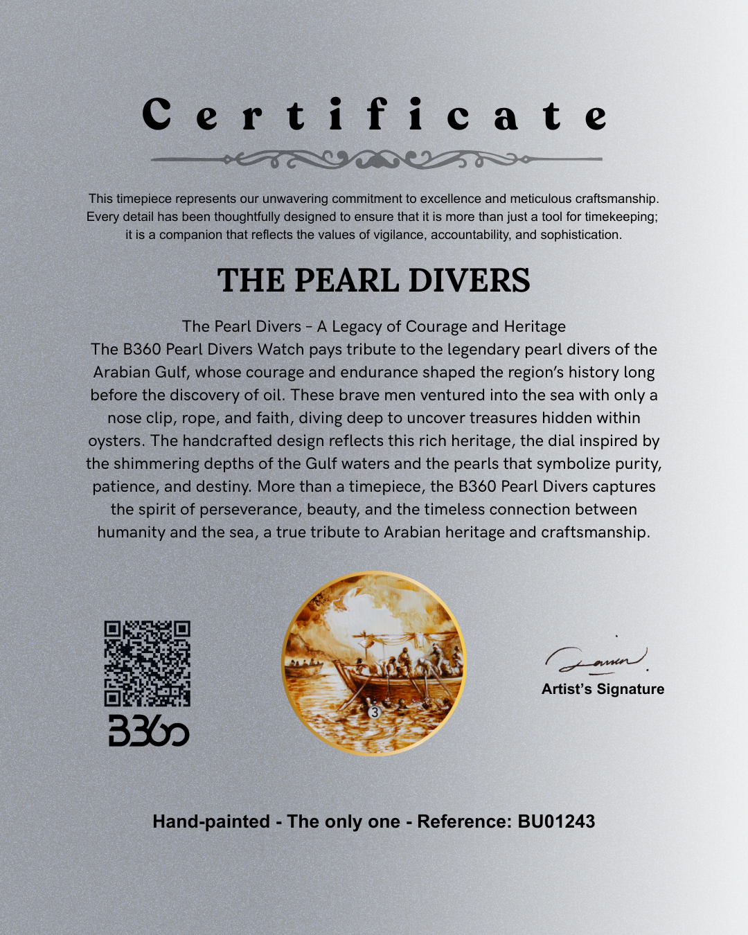 B360 Hand Painted - The Pearl Divers - The Only One - Ref. BU01243