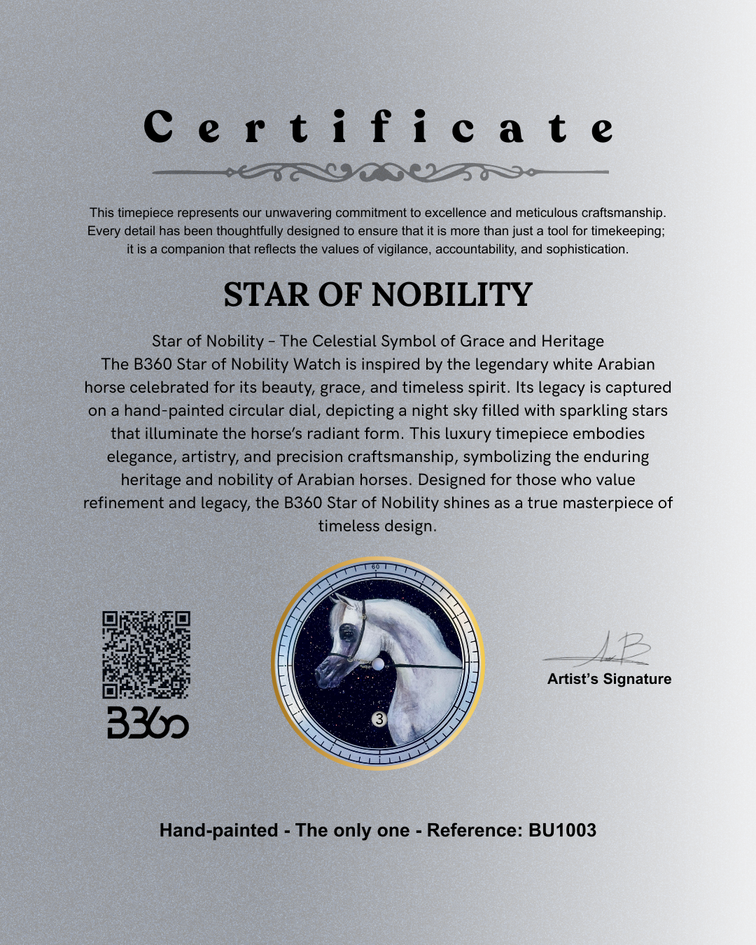Hand Painted Star of Nobility - The Only One - Ref. BU1003