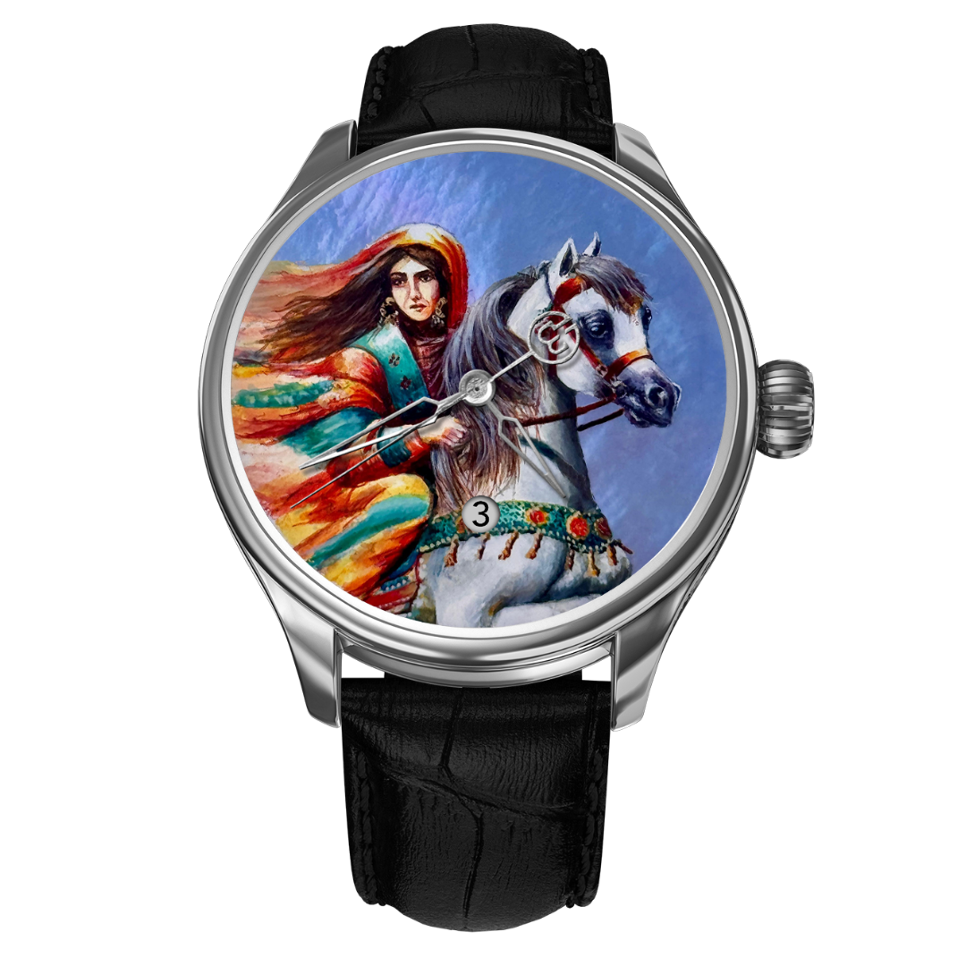 B360 Layali 1/1 watch with hand‑painted artistic dial