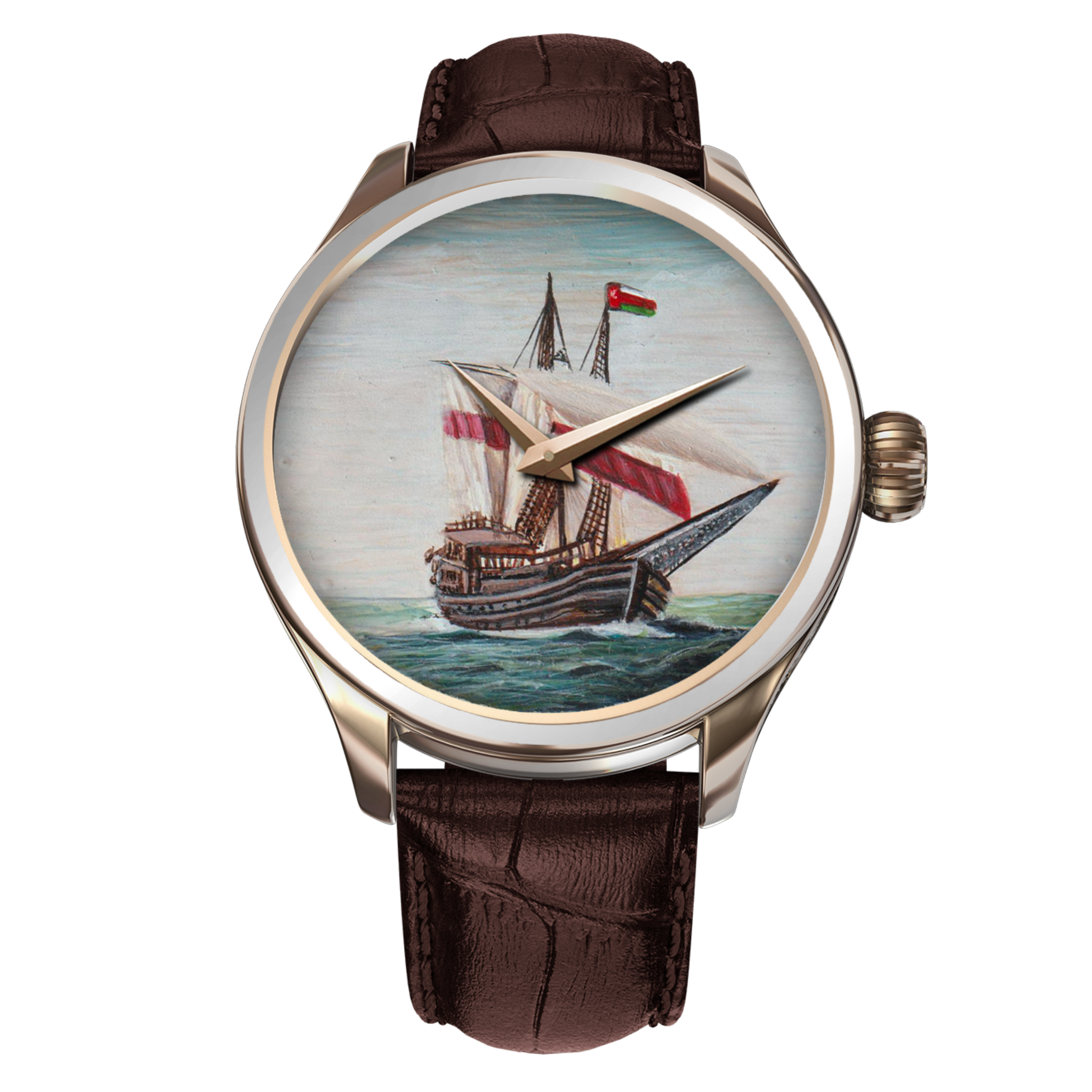 We invite you to embrace the artistry, individuality, and splendor of your B360 watch from the "Glorious Gulf" collection. It is a symbol of the remarkable craftsmanship and the captivating spirit of the Gulf's maritime heritage.