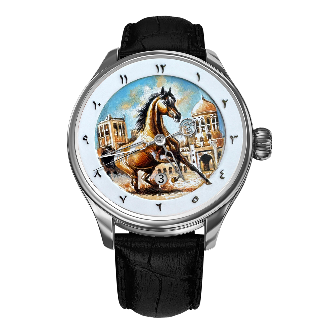 Hand-Painted Arabian Grace DB – The Only One, Reference 24455. A Unique B360 Watch Showcasing the Elegance and Strength of the Arabian Horse, Symbolizing Heritage, Grace, and Timeless Beauty.