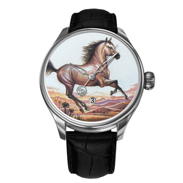 Hand-Painted Atlal – The Only One, Reference 24460. A Unique B360 Watch Showcasing the Elegance and Strength of the Arabian Horse, Atlal, Capturing Heritage, Power, and Timeless Beauty.