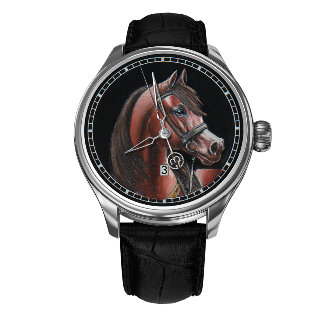 Hand-Painted Azim – The Only One, Reference 24410. A Unique B360 Watch Featuring an Exquisite Artistic Depiction of Azim, Symbolizing Strength, Honor, and Timeless Elegance in a Masterpiece of Craftsmanship.