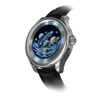 The design shines with artistic touches that highlight the beauty of stars and the harmony of planets, making the watch more than just a timekeeping tool but a masterpiece that reflects the enchantment and mystery of the cosmos.