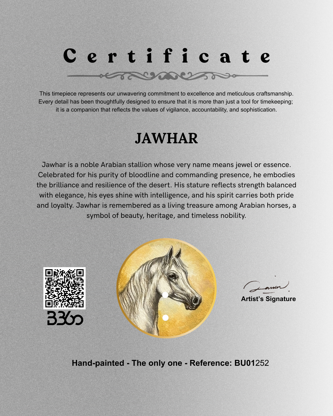 B360 - Hand Painted Jawhar - The Only One - REF. BU01252