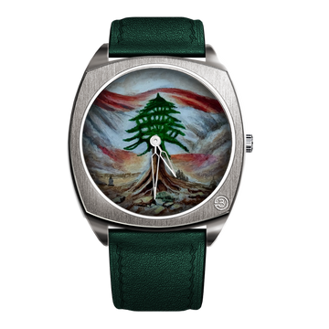 Hand-Painted Cedar of Lebanon – The Only One, BG 2050 – A Unique B360 Timepiece Celebrating the Timeless Strength and Heritage of the Cedar Tree, Symbolizing Resilience, Legacy, and Natural Beauty Through Exquisite Handcrafted Artistry.