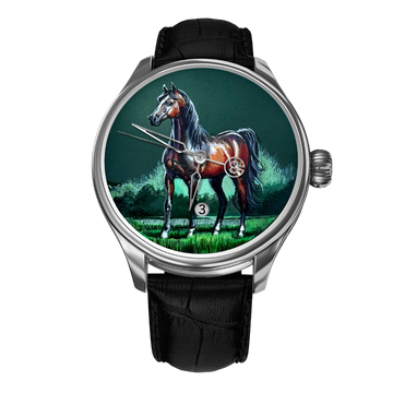  Hand-Painted Saifan – The Only One, Reference 24470. A Unique B360 Watch Featuring an Exquisite Artistic Depiction of the Majestic Arabian Horse, Saifan, Representing Strength, Grace, and Heritage.