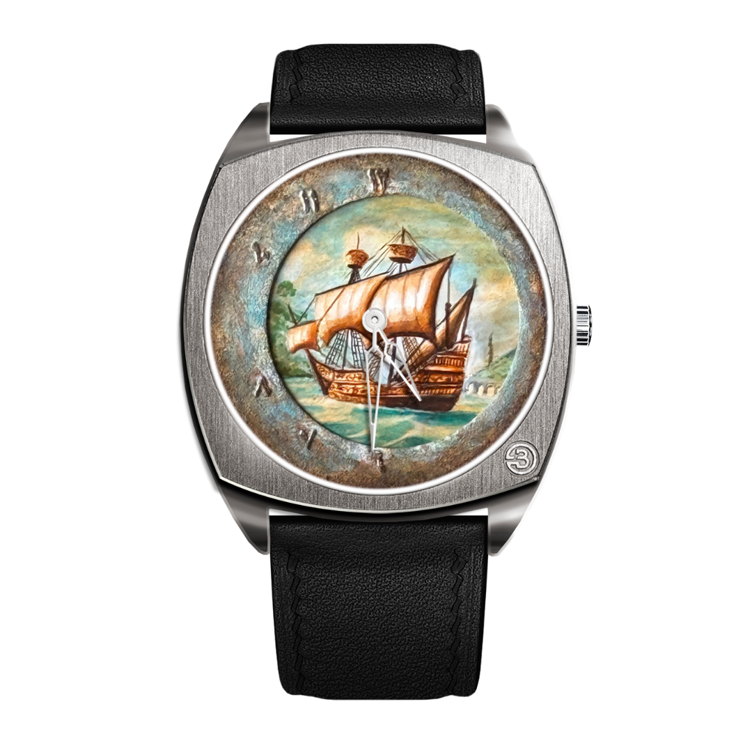 B360 Hand-Painted Santa Maria – The Only One, BG 2029 – A Unique Timepiece Showcasing Exquisite Handcrafted Artistry, Inspired by Maritime Heritage, Exploration, and the Timeless Spirit of Discovery.