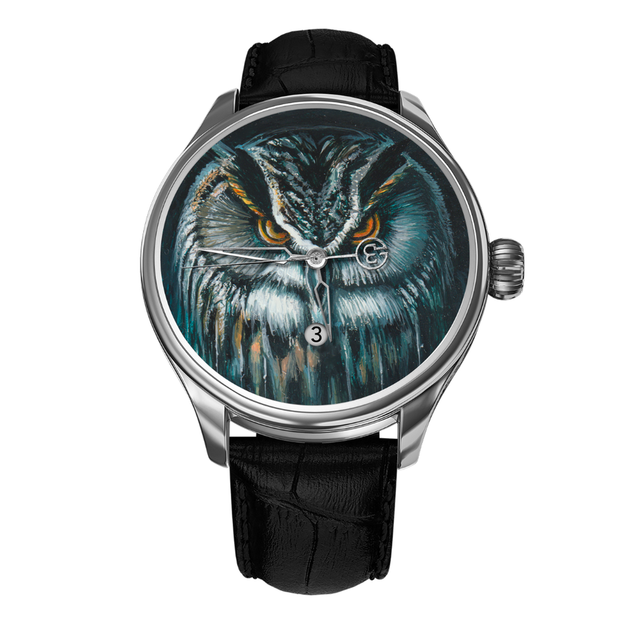 B360 watch Hand painted-Silent Watcher -Owl-REF 24407 (1 out of 1)