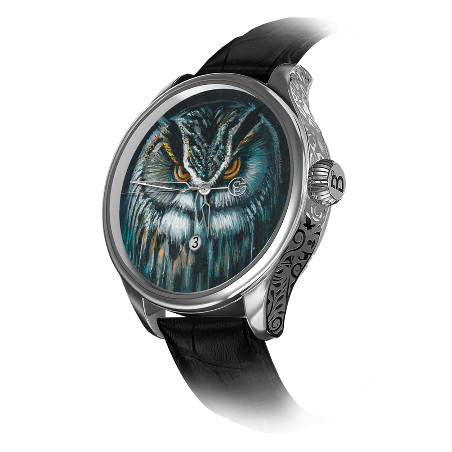 B360 watch Hand painted-Silent Watcher -Owl-REF 24407 (1 out of 1)