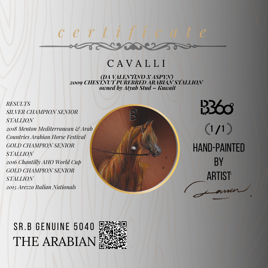 B360-Watches-We have created over 70 hand-painted watches, one for each horse. Each watch comes with a signed certificate by our artists and is marked as 1 out of 1. Check out our Arabian Horses collections.