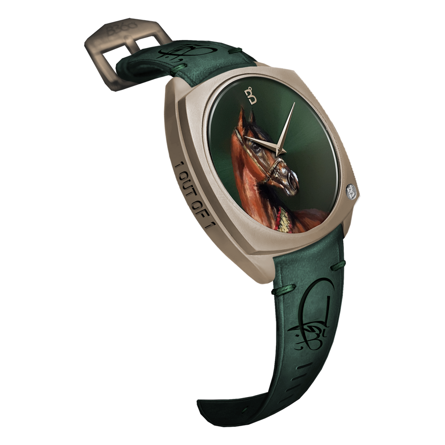 B360-WATCHES-We have created over 70 hand-painted watches, one for each horse. Each watch comes with a signed certificate by our artists and is marked as 1 out of 1. Check out our Arabian Horses collections.  