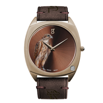 B360-Wactches-Each watch in our unique hand painted collection embodies a falcon. The falcons come with a signed certificate by our artists and marked as 1 out of 1. You too can be a proud owner of one of these falcons. They are rare, highly valuable, and symbolic. 