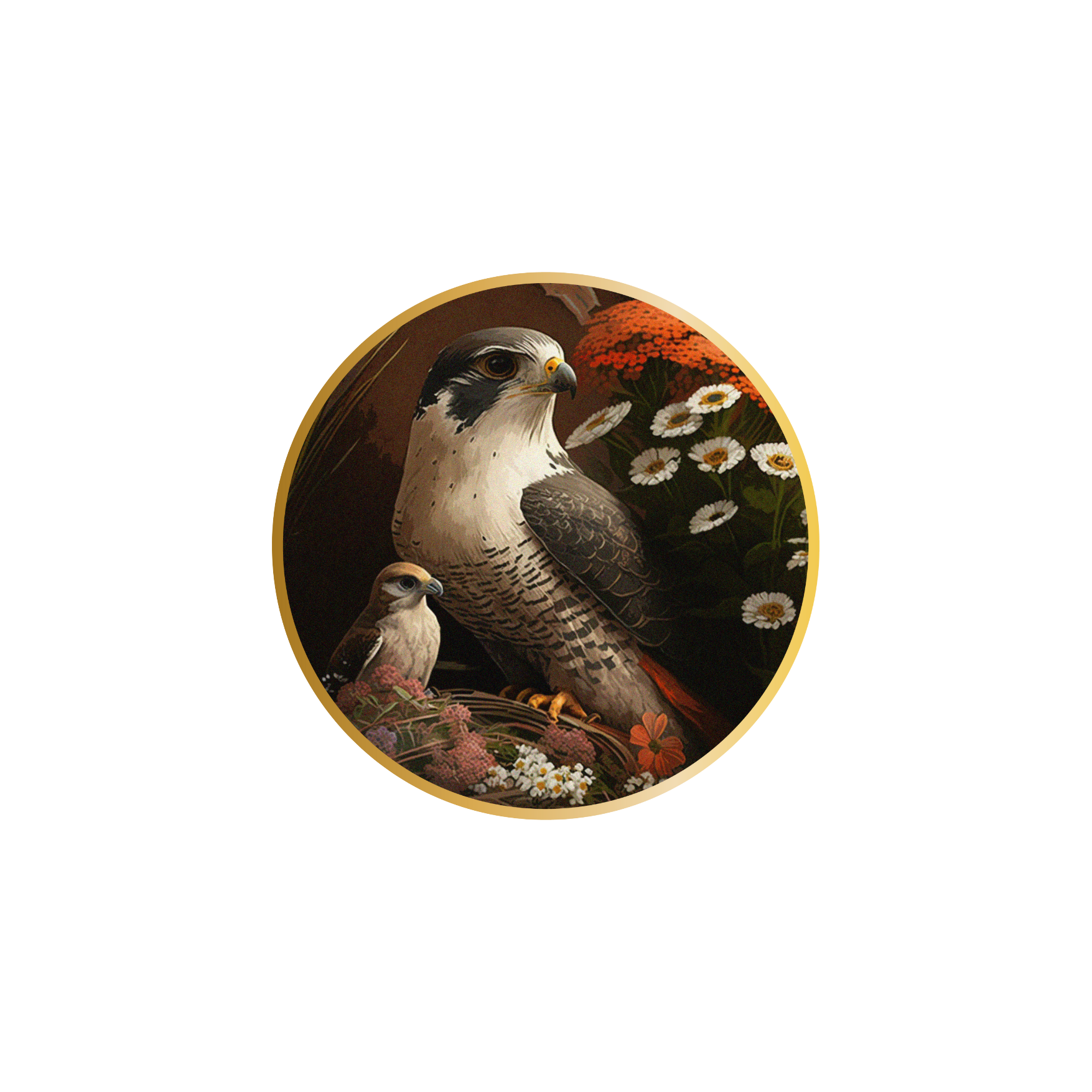 A one-of-a-kind watch from the B360 B Unique falconry  Collection featuring a stunning hand-painted design of falcons