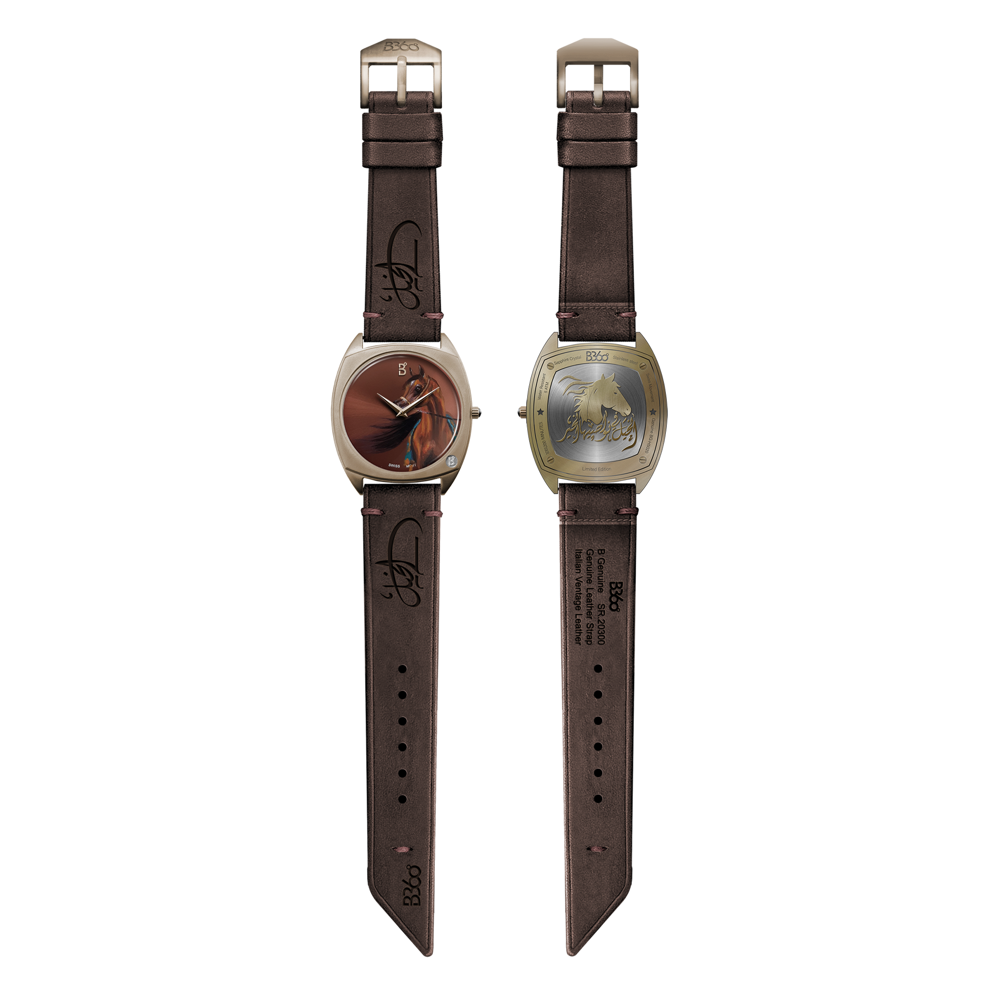 B360-Watches-We have created over 70 hand painted watches, one for each horse. Each watch comes with a signed certificate by our artists and marked as 1 out of 1. Check out our Arabian Horses collections. 