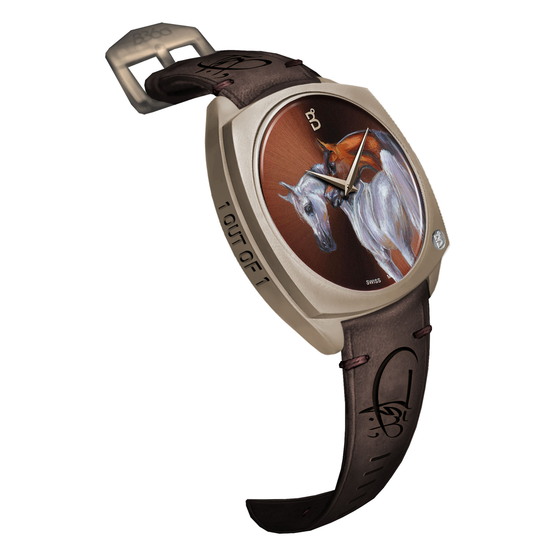 B360-Watches-We have created over 70 hand-painted watches, one for each horse. Each watch comes with a signed certificate by our artists and is marked as 1 out of 1. Check out our Arabian Horses collections.